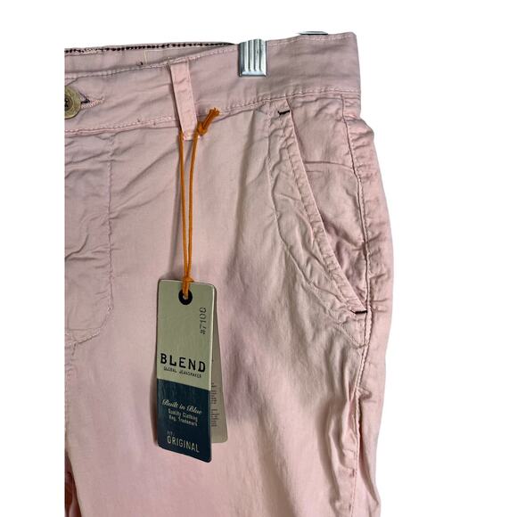 Blend Jeansmaker Chino Shorts Mens M Pink Classic Beach Pool Club Flat Front NWT - Picture 4 of 10